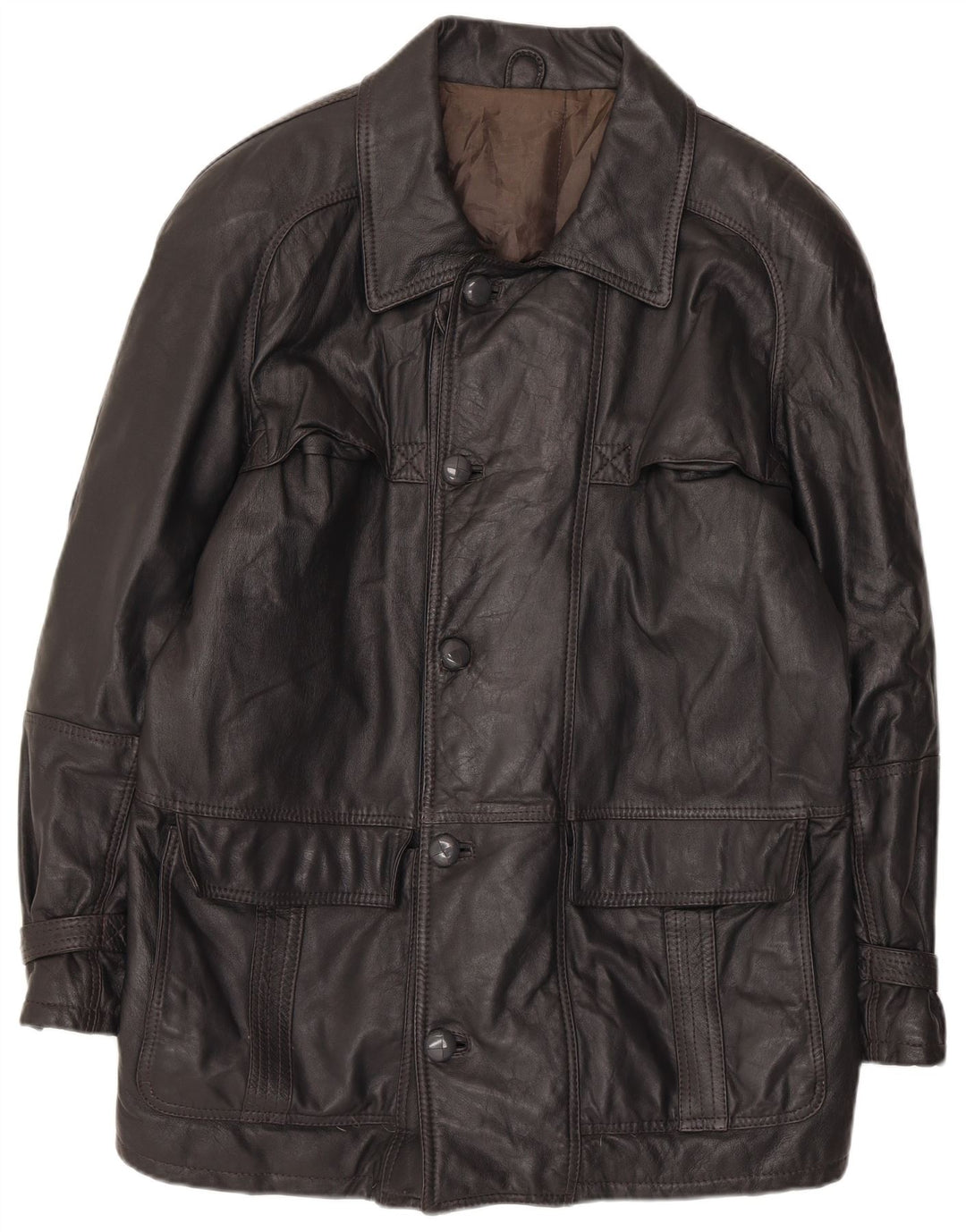Jaqueta de couro masculina vintage IT 52 XL cinza