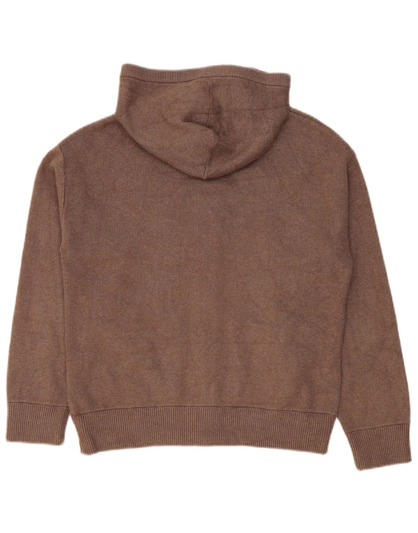 Suéter cardigã feminino com capuz e zíper Marks & Spencer Reino Unido 14 marrom médio