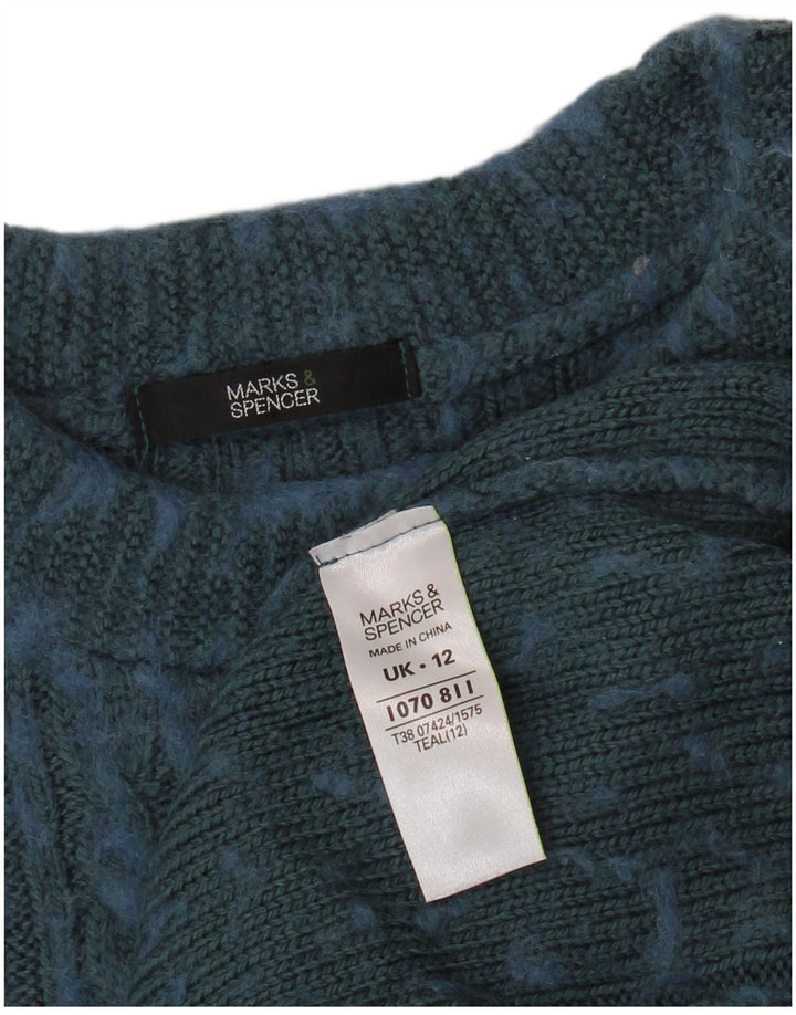 Vestido mini jumper feminino Marks & Spencer UK 12 médio azul manchado