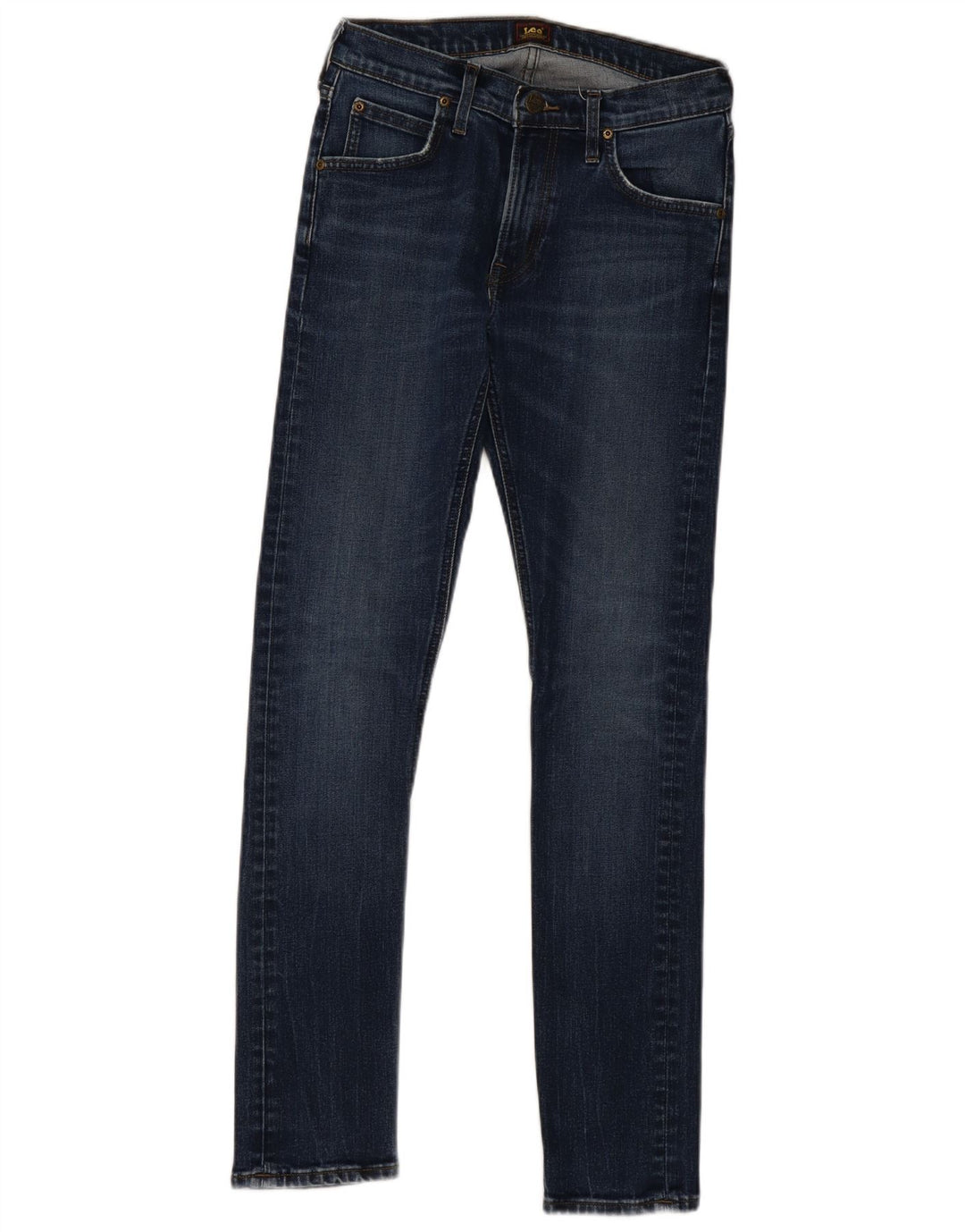 LEE Womens Luke Slim Jeans W28 L32 Azul Algodão