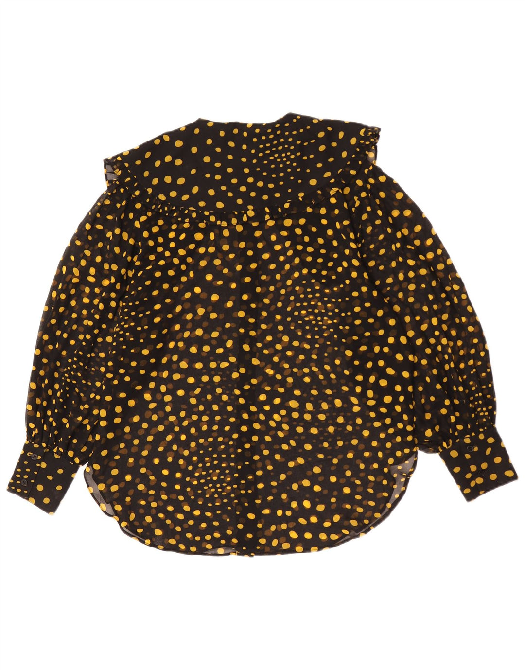 Topshop blusa feminina oversized Reino Unido 10 pequena poliéster manchado preto