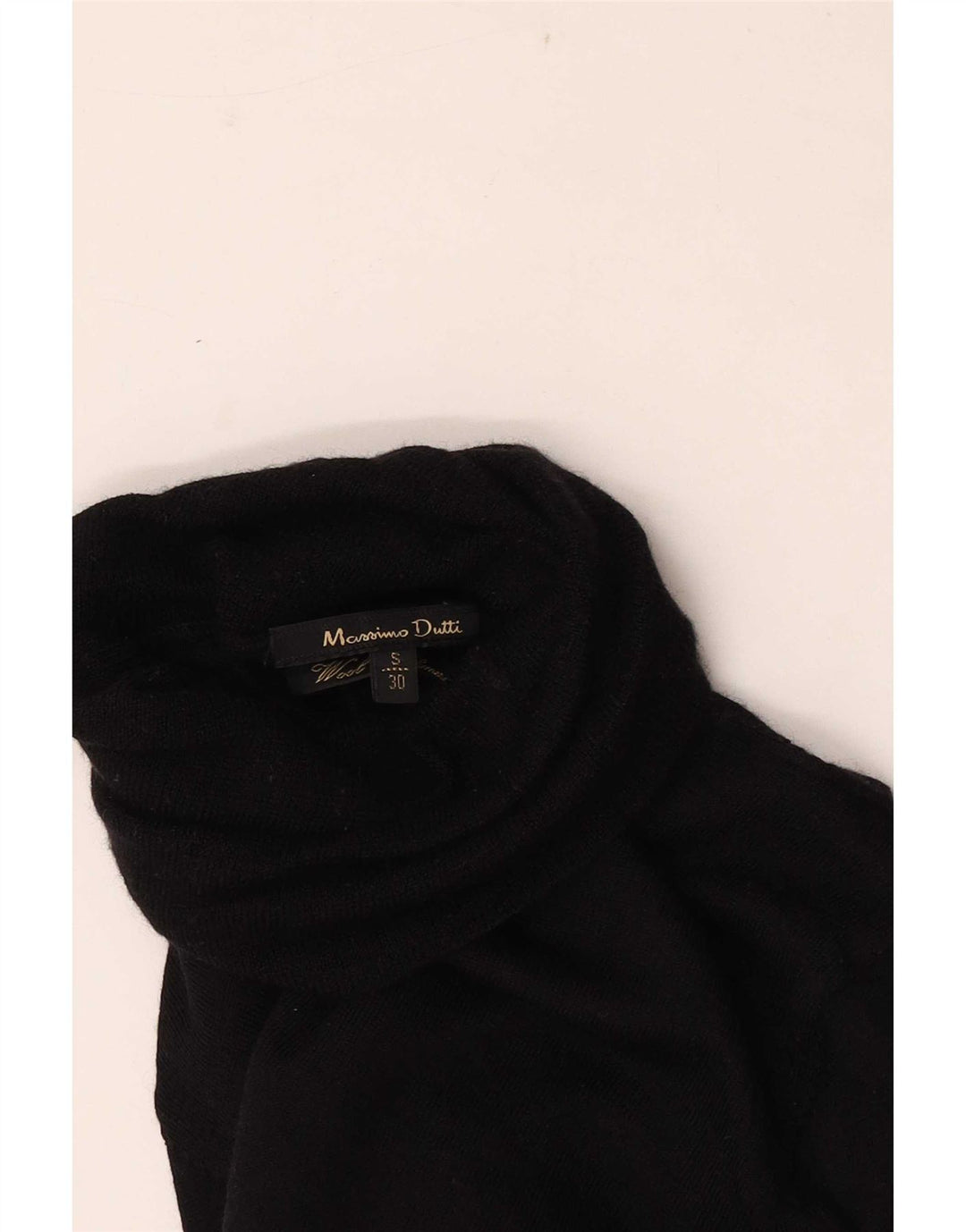Suéter feminino Massimo Dutti com gola redonda Reino Unido 8 pequeno preto