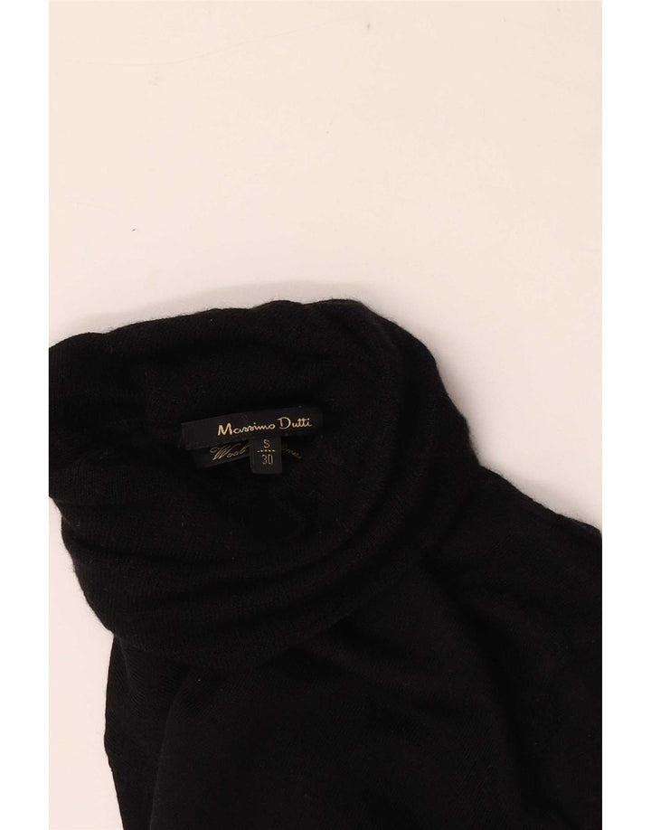 Suéter feminino Massimo Dutti com gola redonda Reino Unido 8 pequeno preto