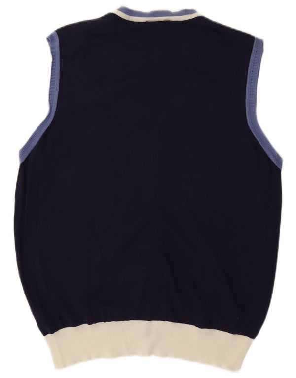 Suéter cardigã masculino sem mangas Brooksfield IT 54 XL azul marinho colorblock