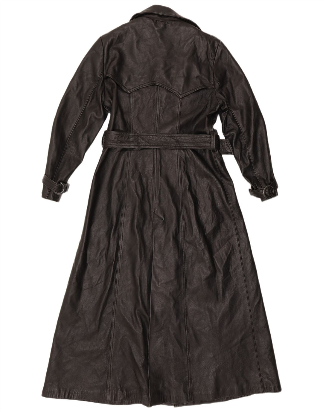 Casaco de couro feminino vintage UK 16 grande preto