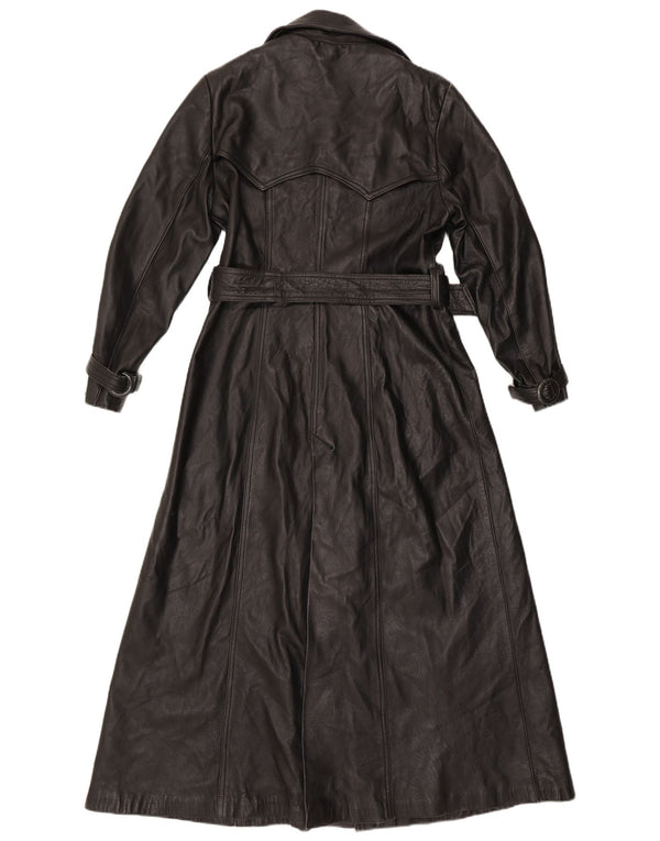 Casaco de couro feminino vintage UK 16 grande preto