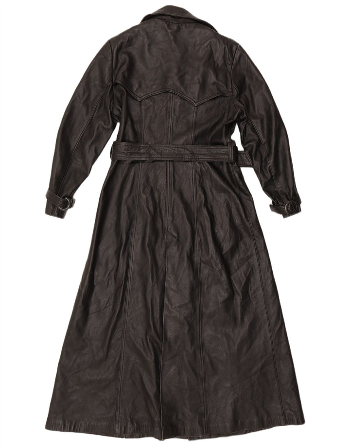 Casaco de couro feminino vintage UK 16 grande preto