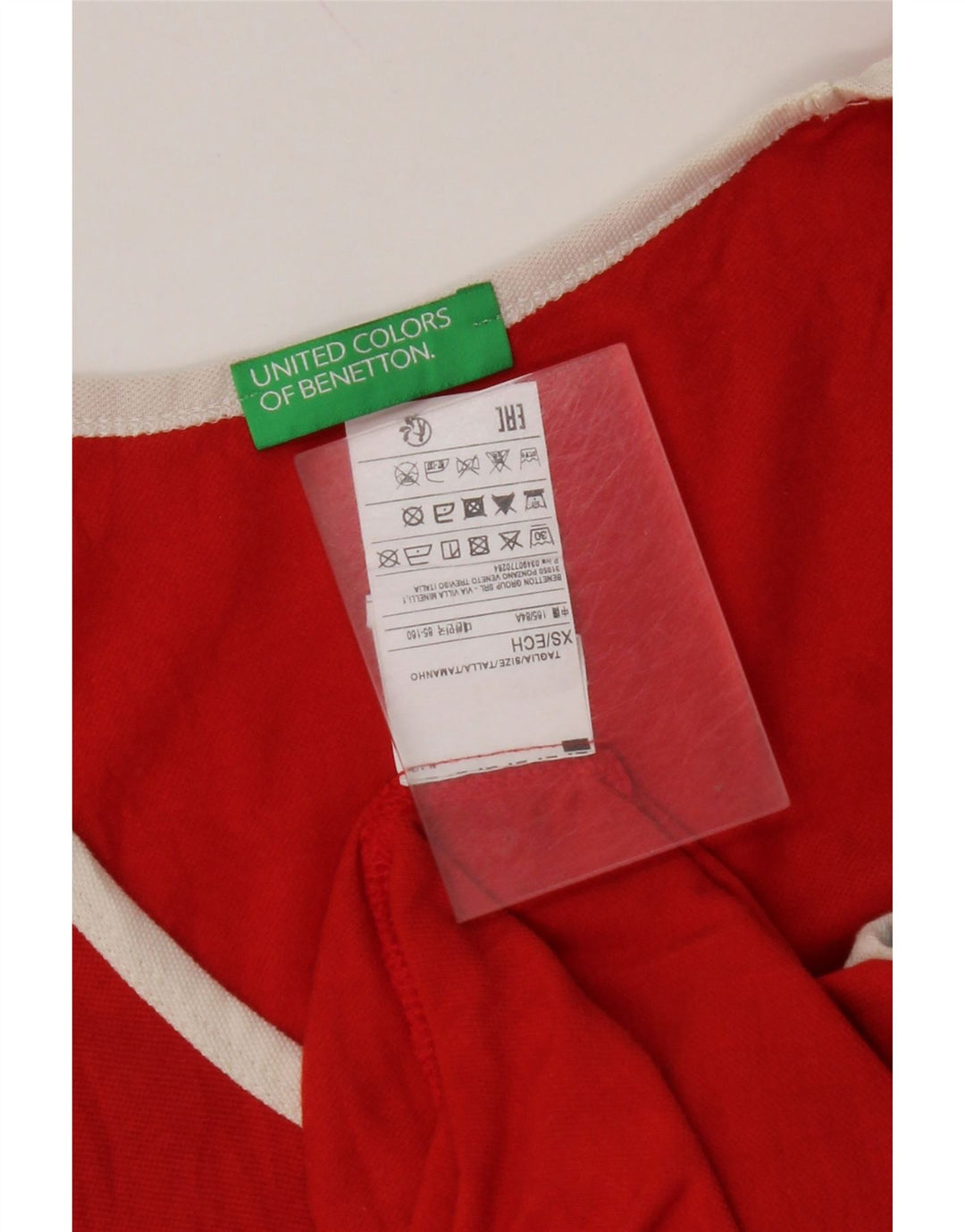 Top colete gráfico masculino BENETTON XS vermelho algodão colorblock
