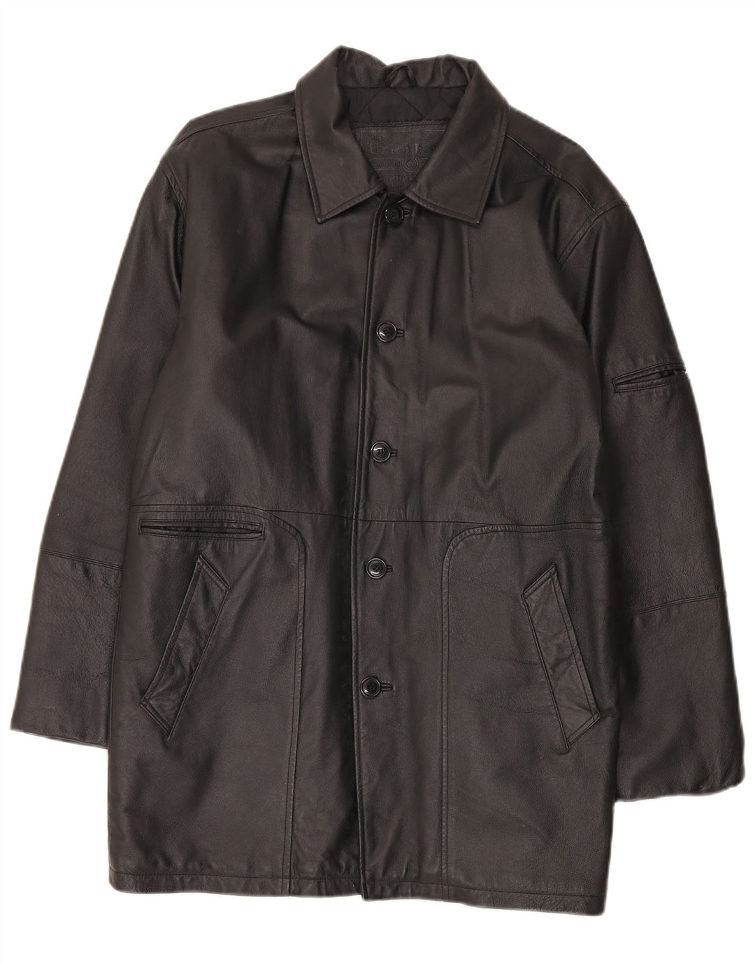 Casaco de couro masculino Union River Reino Unido 41/43 grande couro preto