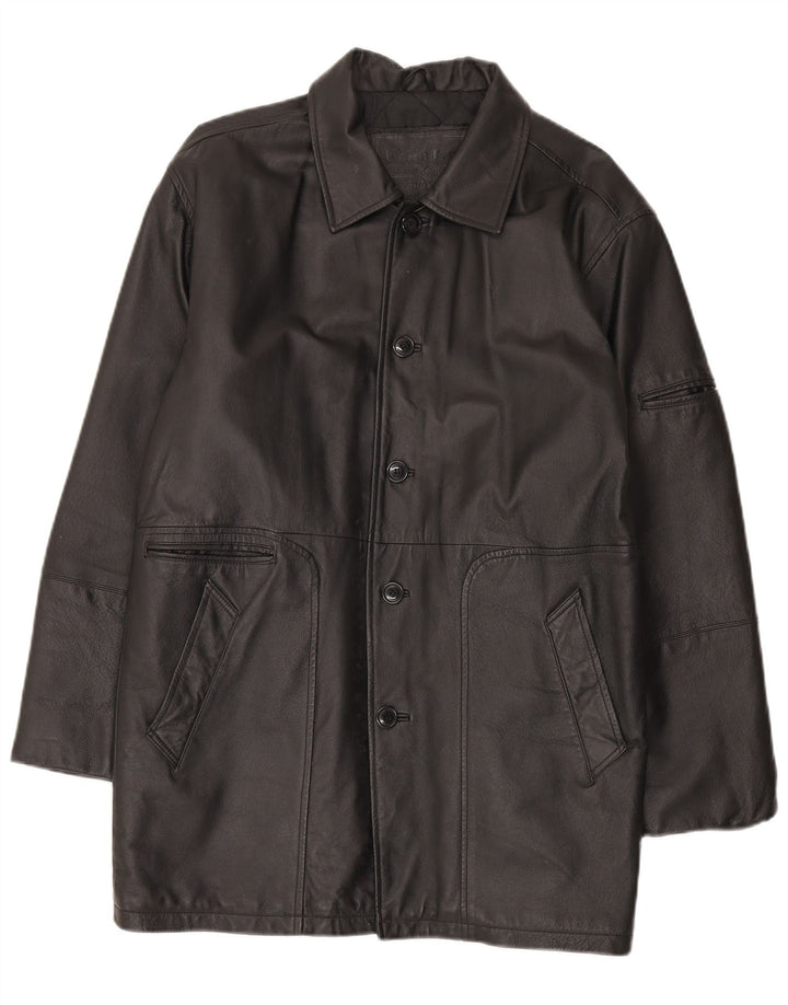 Casaco de couro masculino Union River Reino Unido 41/43 grande couro preto