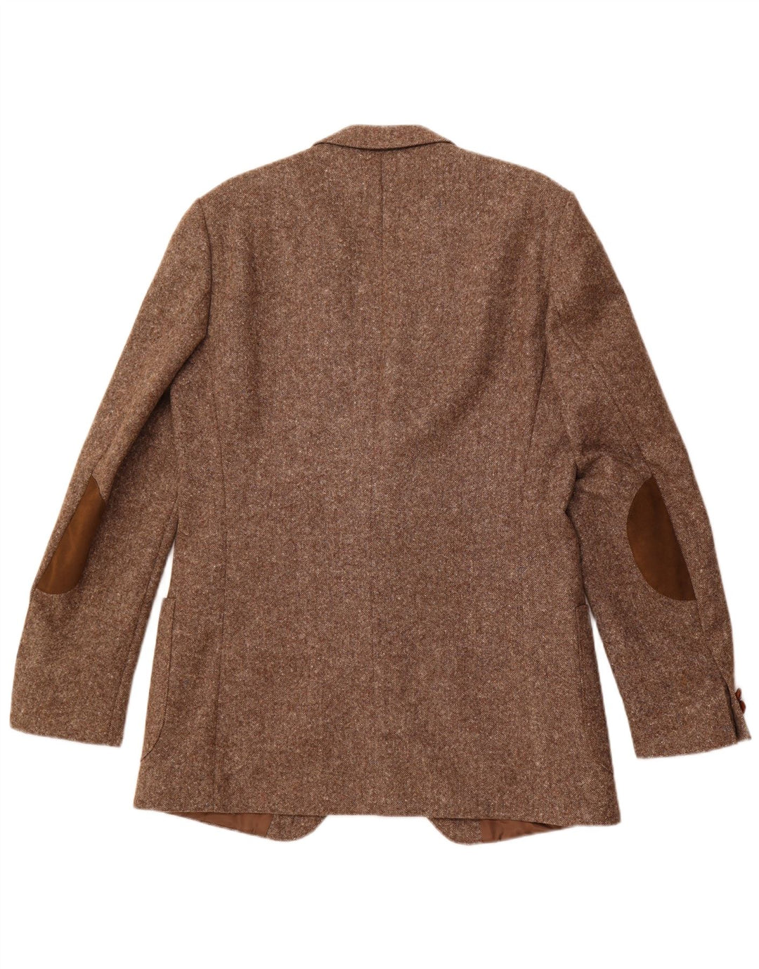 Jaqueta blazer masculina VINTAGE com 2 botões Reino Unido 38 marrom médio manchado de lã nova