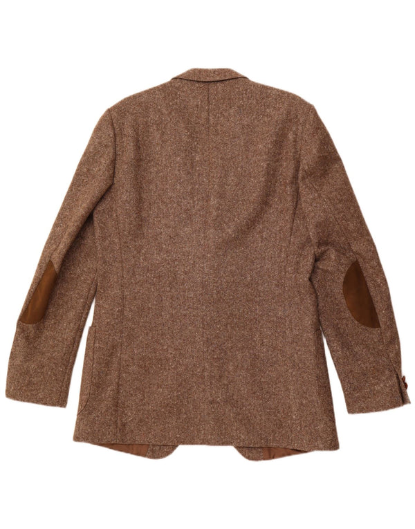 VINTAGE Mens 2 Button Blazer Jacket UK 38 Medium Brown Flecked New Wool