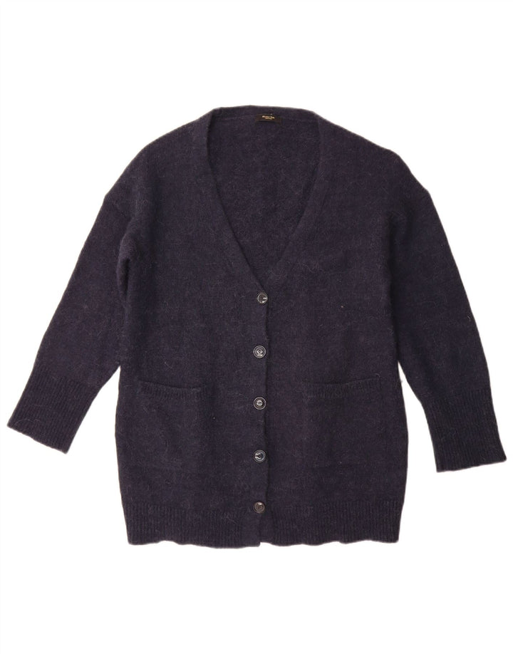 Suéter cardigã feminino Massimo Dutti Reino Unido 10 pequeno azul marinho poliamida