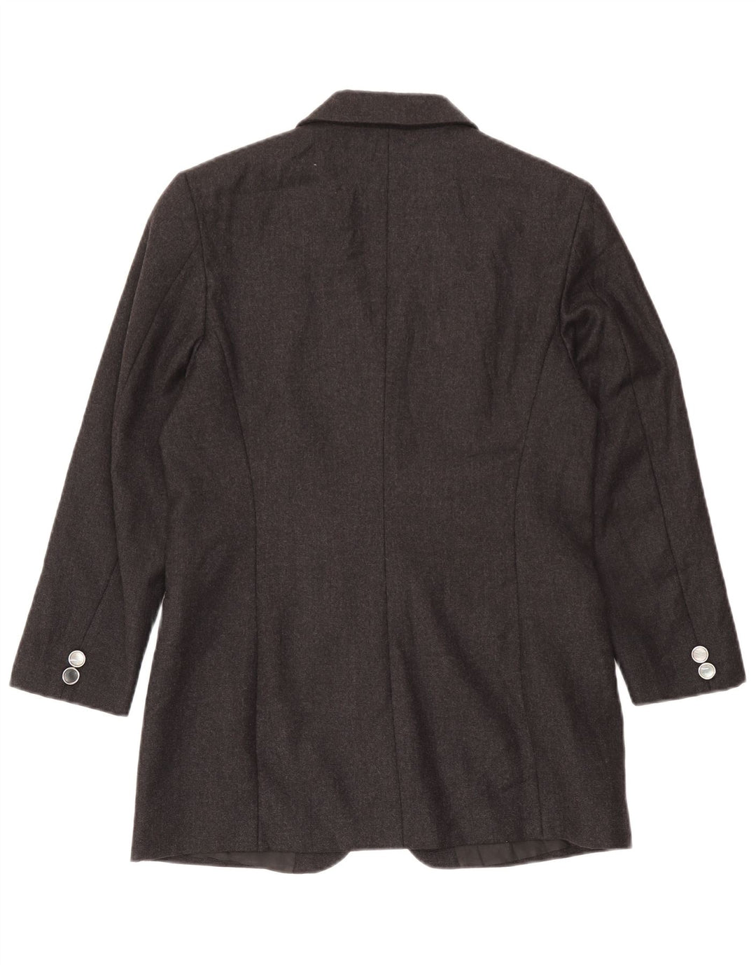 Jaqueta blazer vintage feminina longline com 3 botões Reino Unido 14 cinza médio