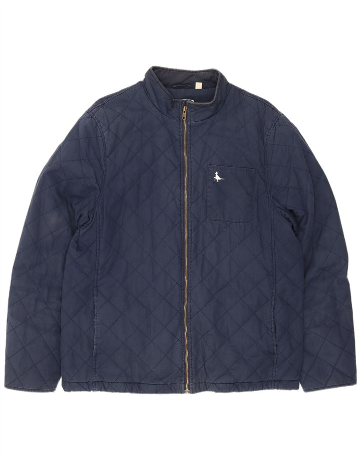 Jaqueta acolchoada masculina Jack Wills UK 42 XL algodão azul marinho