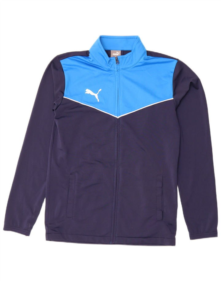 Puma Mens Treino Top Jaqueta Pequena Azul Marinho Colourblock Poliéster