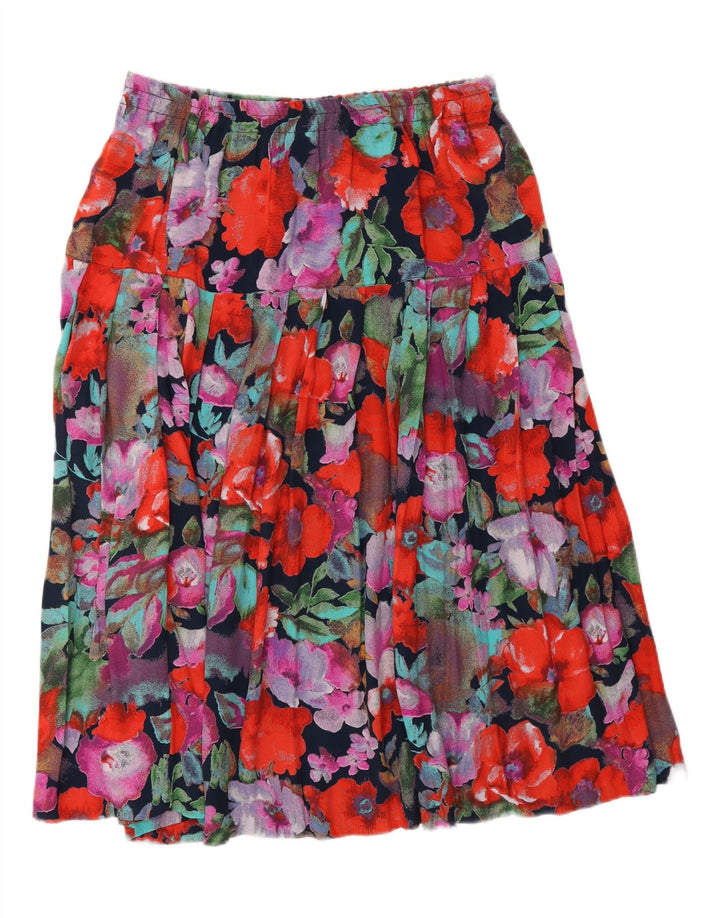 Saia evasê feminina VINTAGE W30 L30 floral multicolorido