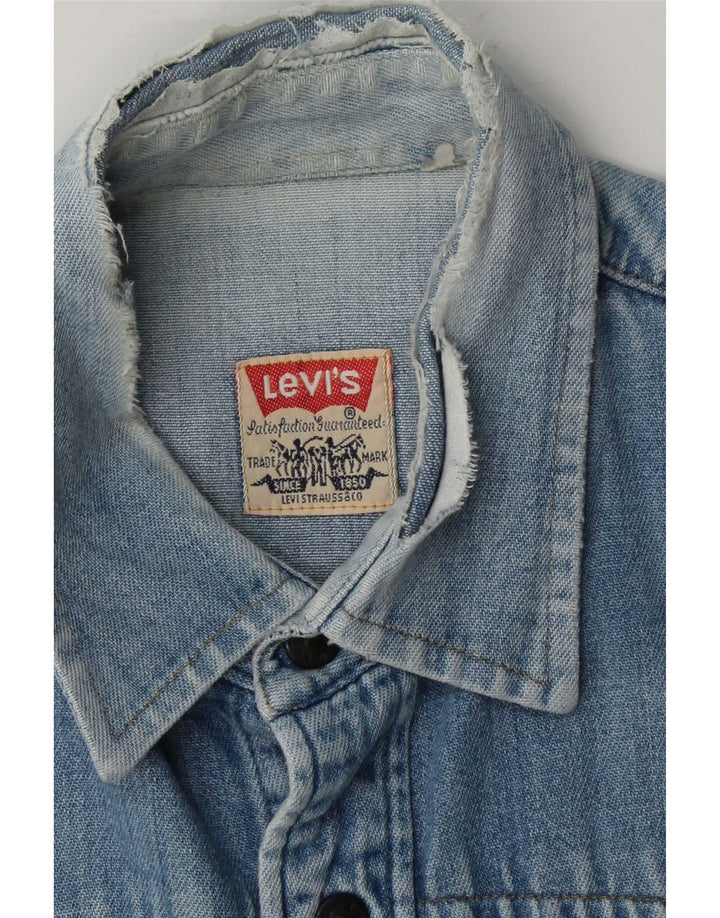 Camisa jeans masculina sem mangas Levi's pequena azul