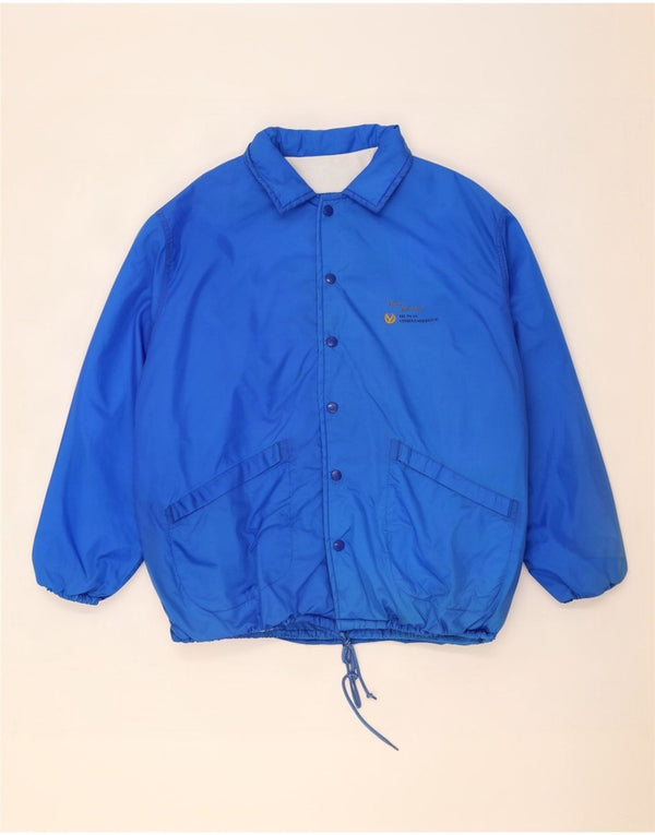 Jaqueta corta-vento masculina vintage UK 42 XL Azul Nylon