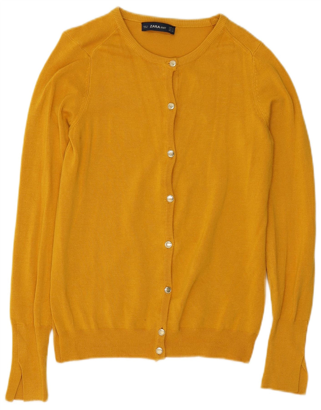 Suéter cardigã feminino ZARA Reino Unido 10 pequeno amarelo