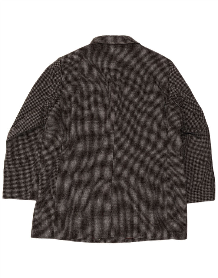 Sobretudo masculino Marks & Spencer UK 46 3XL cinza houndstooth poliéster