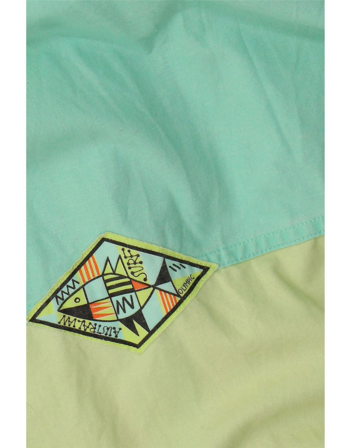 Jaqueta corta-vento oversized feminina vintage UK 20 2XL verde colorblock