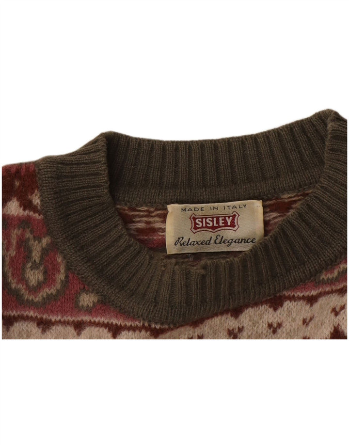 Suéter masculino Sisley com gola redonda XL multicolorido Fair Isle