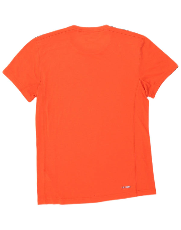 Adidas Mens Climalite Camiseta Top Pequeno Laranja Poliéster