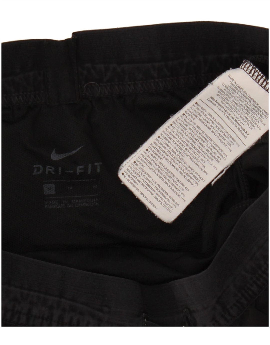 Shorts esportivos femininos NIKE Dri Fit UK 12 médio preto poliéster