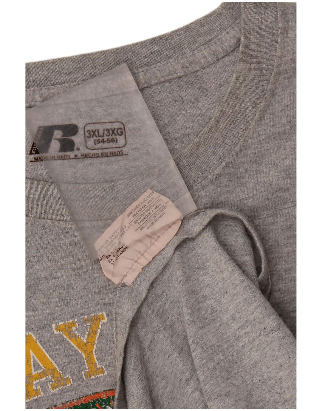 Camiseta masculina Russell Athletic Baylor Bears com estampa gráfica 3XL algodão cinza