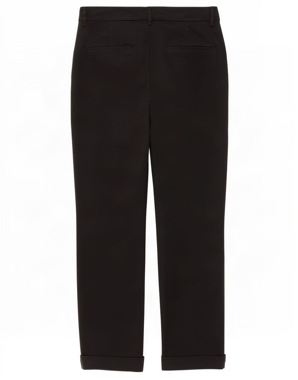 Calça feminina Zara de terno reto EU 36 XS W26 L27 algodão preto