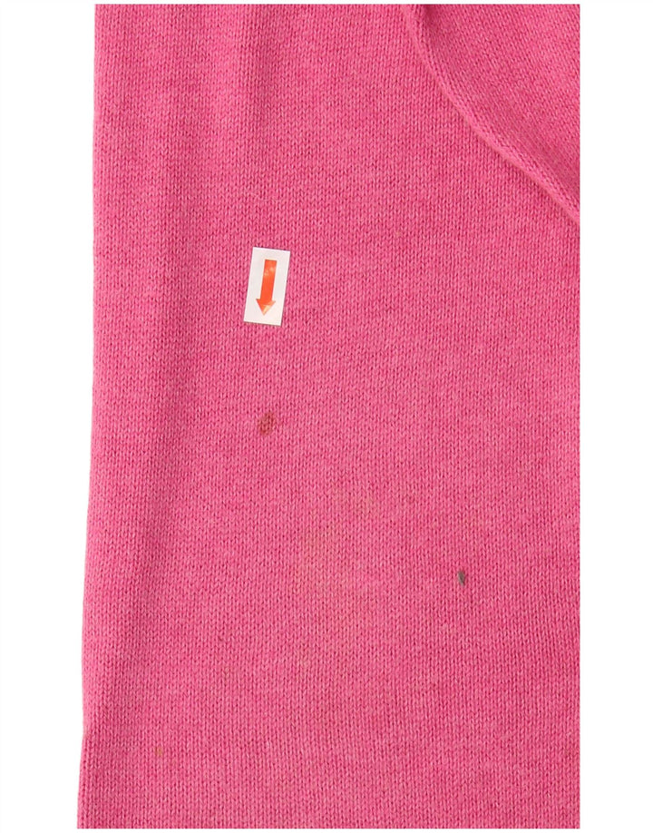 Suéter masculino Marks & Spencer com decote em V de algodão rosa médio