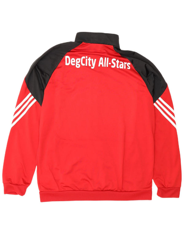 Adidas Mens Graphic Tracksuit Top Jaqueta Grande Poliéster Colorblock Vermelho