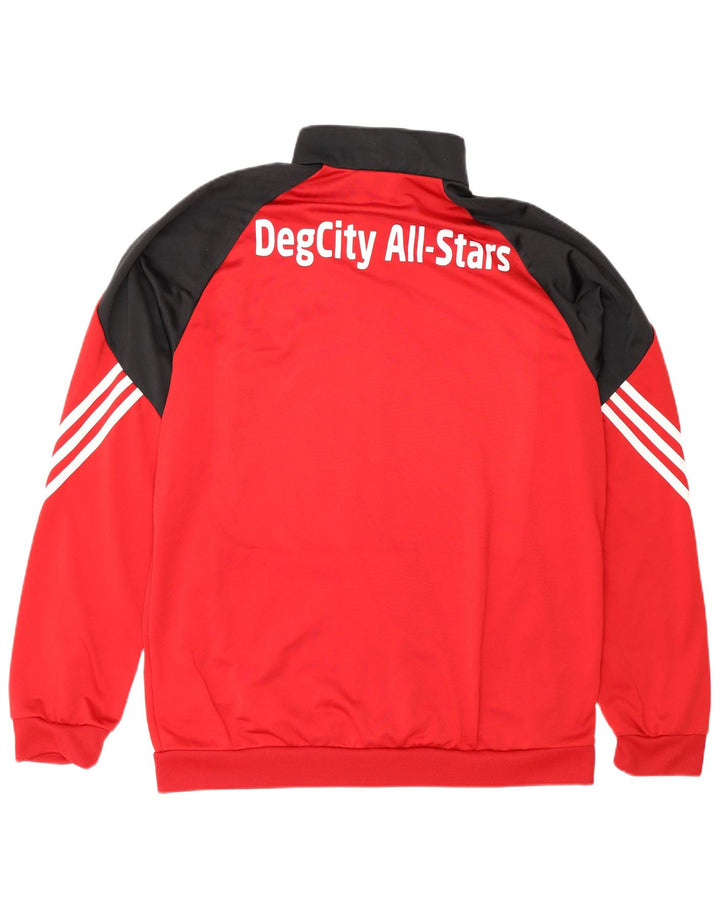 Adidas Mens Graphic Tracksuit Top Jaqueta Grande Poliéster Colorblock Vermelho