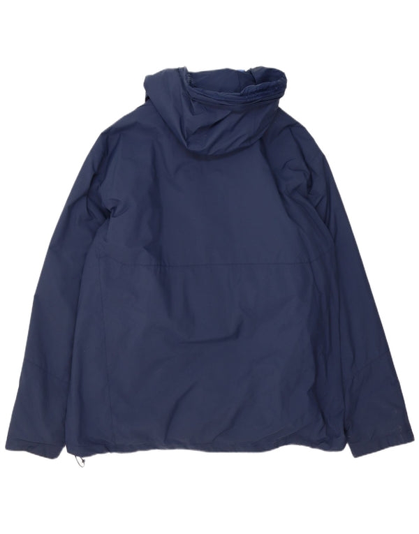 Jaqueta corta-vento masculina Columbia Omni-Tech com capuz Reino Unido 44 2XL azul marinho nylon