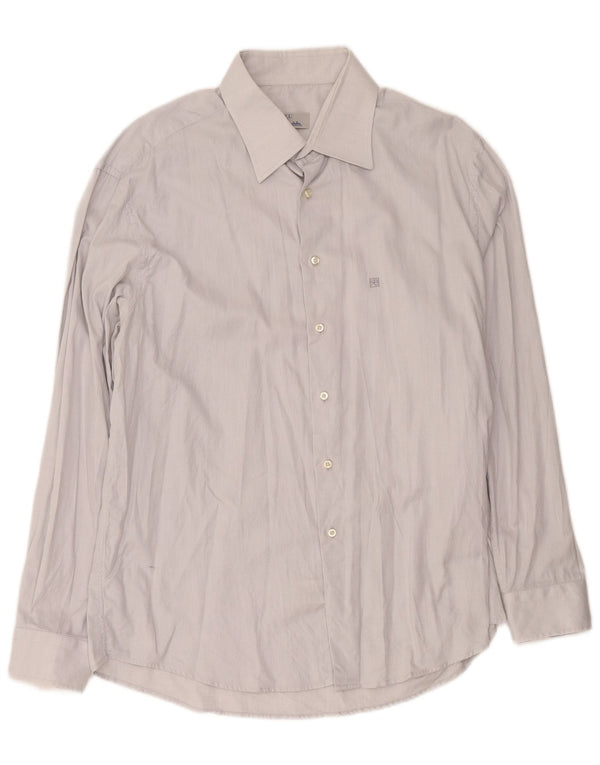 Camisa masculina Renato Balestra tamanho 44 17 1/2 XL algodão cinza