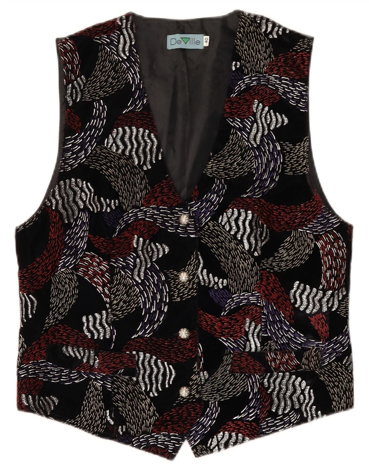 Colete feminino DE VILLE EU 40 acetato geométrico preto médio