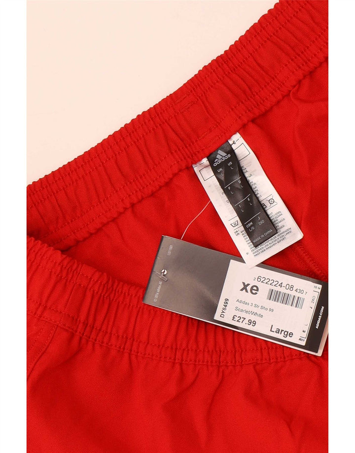 Shorts esportivos masculinos Adidas grande poliéster vermelho