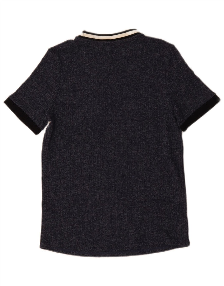 Camiseta feminina Marks & Spencer UK 14 médio azul marinho manchado