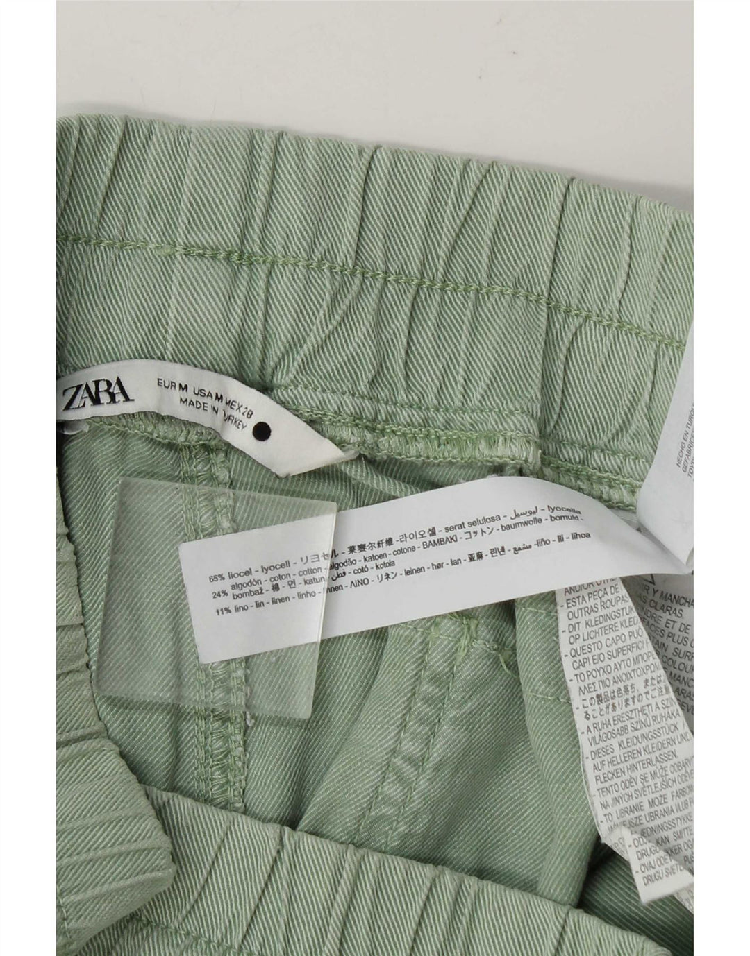 Calça jogger feminina Zara médio W28 L27 verde Lyocell