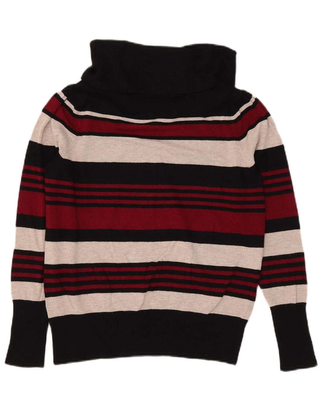 Suéter feminino Marks & Spencer com gola redonda, listrado vermelho grande, Reino Unido 16