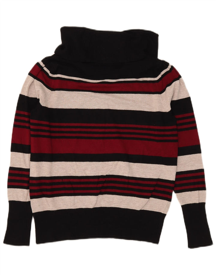 Suéter feminino Marks & Spencer com gola redonda, listrado vermelho grande, Reino Unido 16