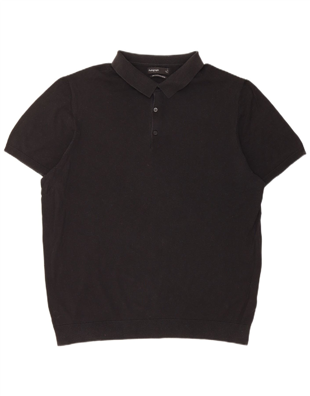 Camisa polo masculina Marks & Spencer XL seda preta