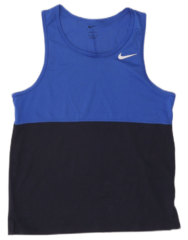 NIKE Masculino Dri Fit Vest Top Médio Multicolorido Colourblock Poliéster