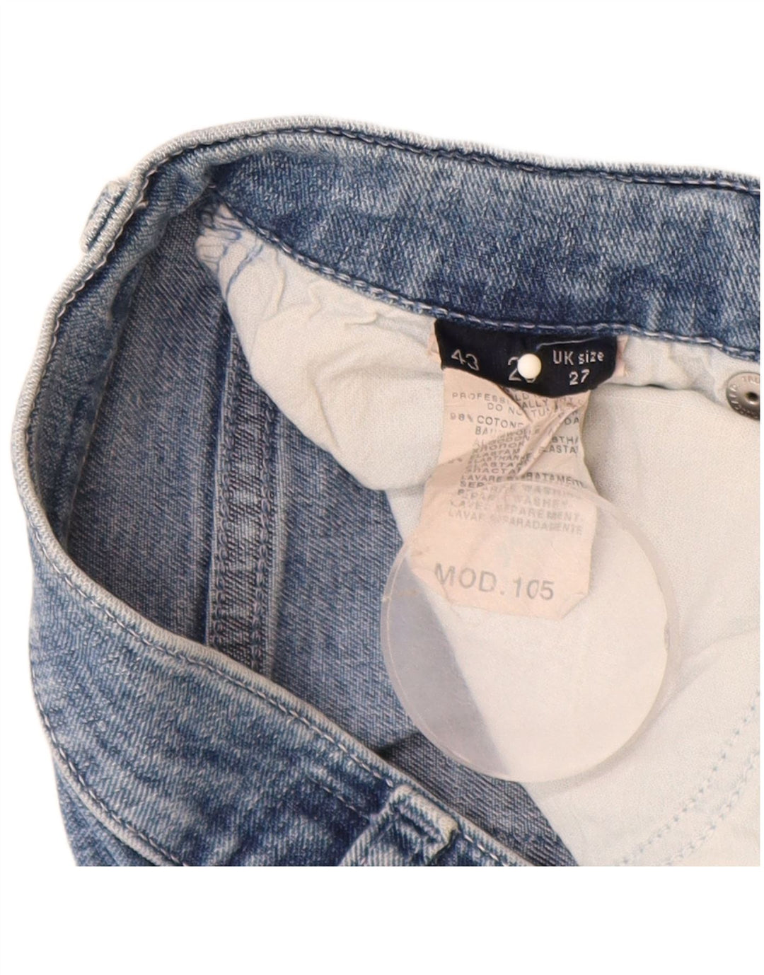 Jeans retos femininos Trussardi W27 L31 algodão azul