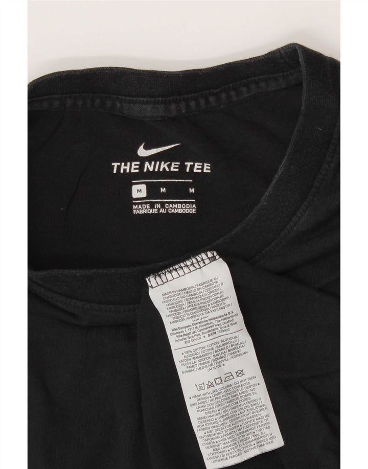 Nike Mens Camiseta Top Médio Algodão Preto