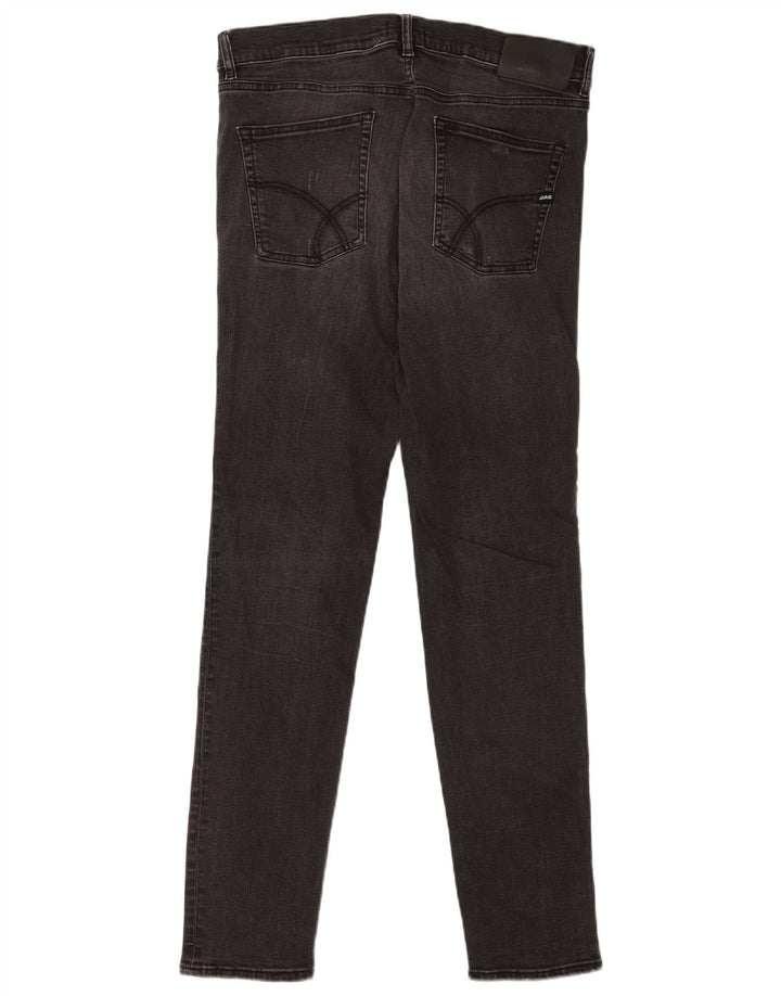 Gas Mens Distressed Slim Jeans W33 L34 Algodão Preto
