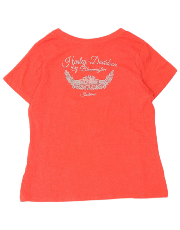 Camiseta feminina gráfica Harley Davidson Reino Unido 16 grande algodão vermelho