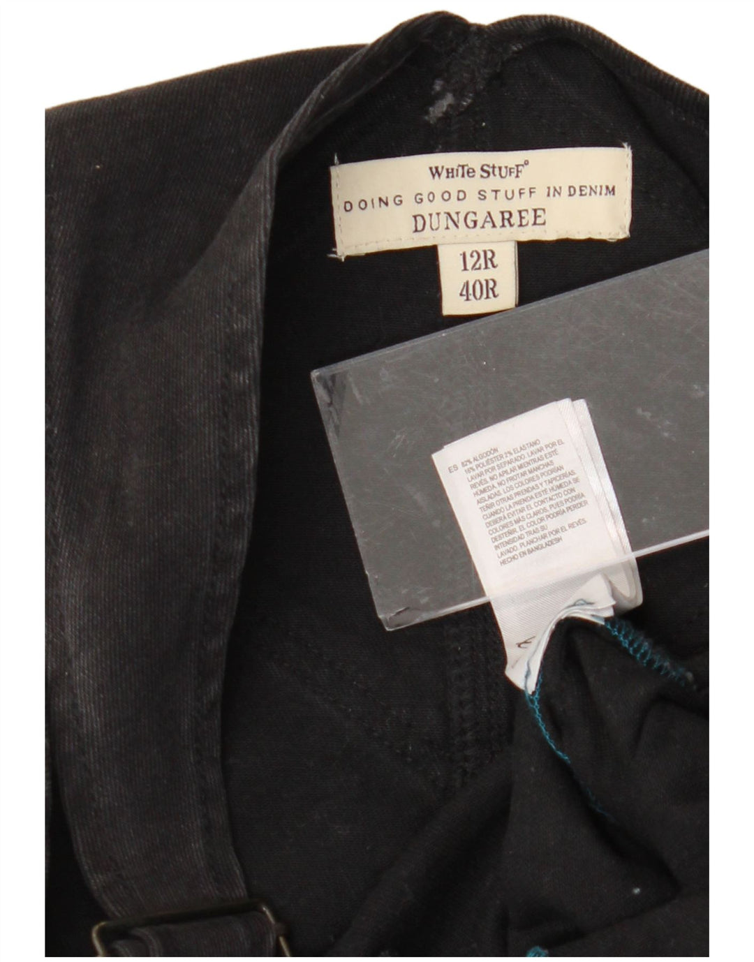 WHITE STUFF Calça jeans feminina slim US 12 grande W36 L27 algodão preto