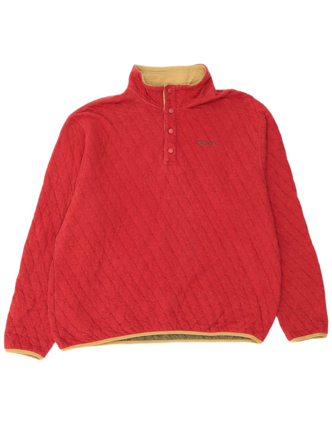 Suéter masculino Orvis com gola redonda e algodão vermelho